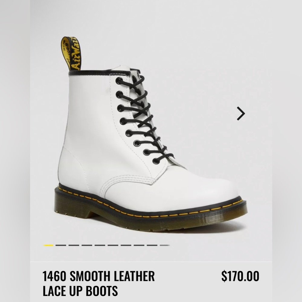 WHITE BRAND NEW DOC MARTINS (still have box) size 6 but can fit 6.5. Perfect!
